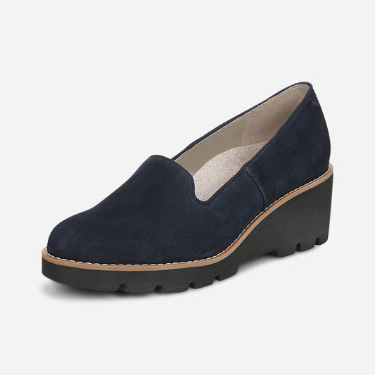 Willa Wedge Navy Suede