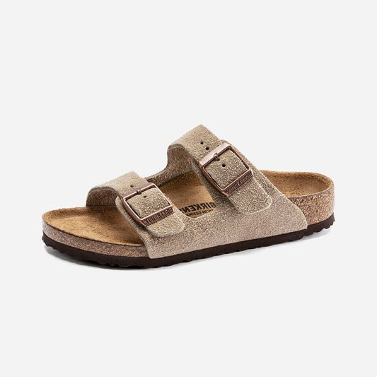 Arizona Kid's Taupe Suede Leather Narrow