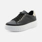 Mikky Black Calf Leather w/ Platinum Metallic