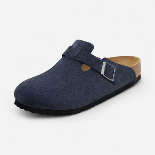 Boston Men's Navy Suede Leather Regular