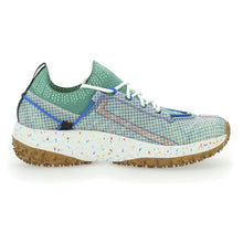 Load image into Gallery viewer, Green With White And Orange With Light Brown Sole UYN Women&#39;s WM Urban Trail Circular Shoe Textile Athletic Sneaker Side View
