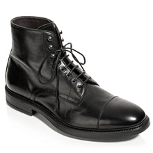 Load image into Gallery viewer, Black To Boot New York Men&#39;s Burkett Leather Cap Toe Casual Combat Boot Profile View
