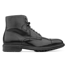 Load image into Gallery viewer, Black To Boot New York Men&#39;s Burkett Leather Cap Toe Casual Combat Boot Side View
