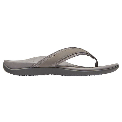 Charcoal Grey Vionic Men's Tide Toe Post Sndl Leather Thong Sandal