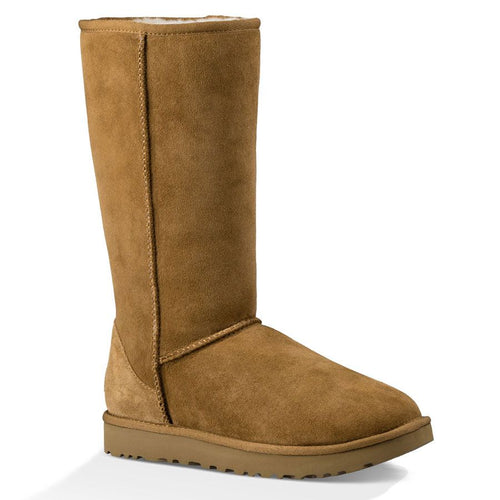 Chestnut Tan UGG Women's Classic Tall II Water Repellent Suede Knee High Boot Profile View