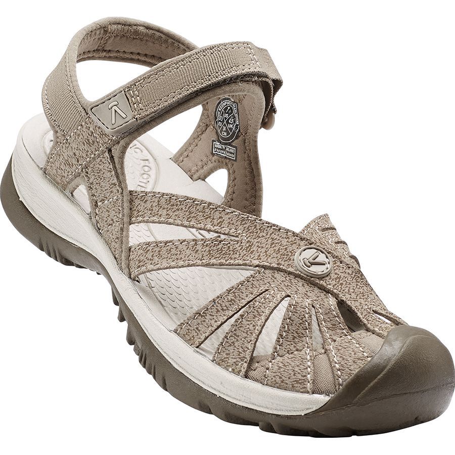 Brindle Dark Beige With Off White Keen Women's Rose Synthetic Strappy Sports Sandal
