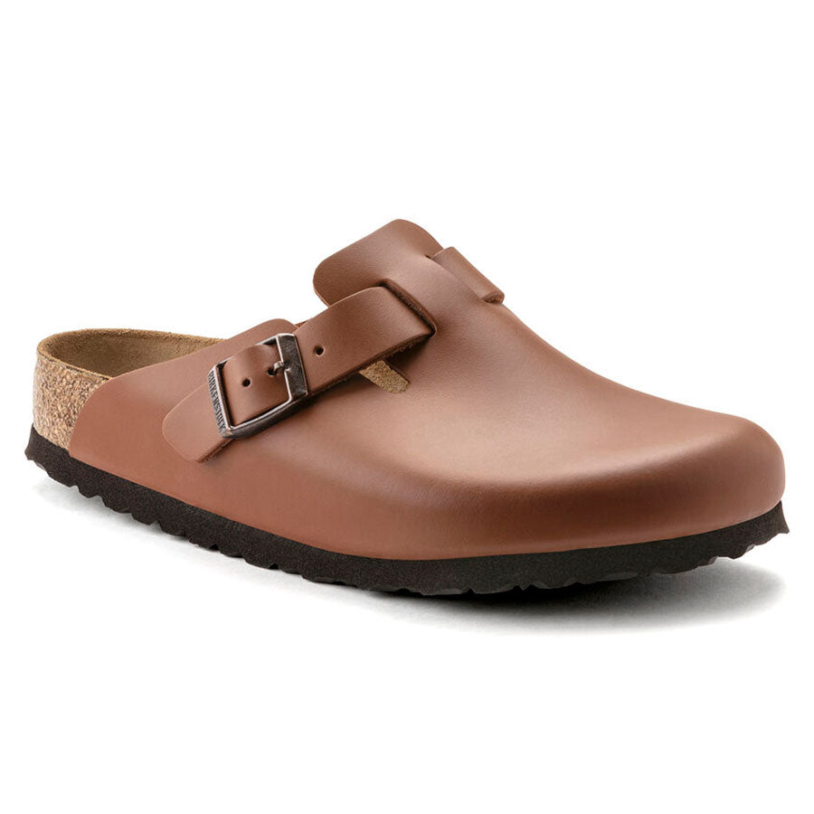 Ginger Brown With Black Sole Birkenstock Men's Boston Leather Clog