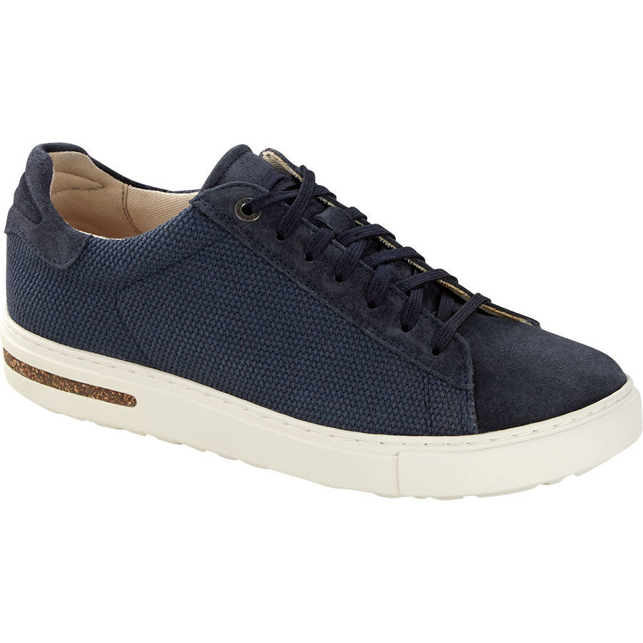 Midnight Blue With Off White Sole Birkenstock Women's Bend Canvas And Suede Casual Sneaker Narrow Width