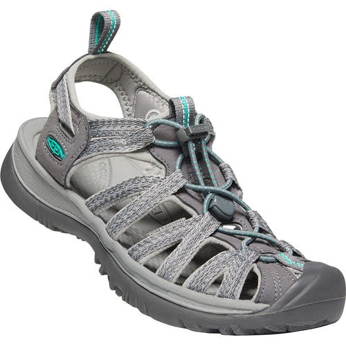 Grey With Light Blue Keen Women's Whisper Polyester Strappy Sports Sandal