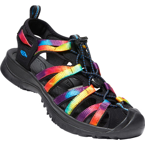 Black With Multi Color Tie Dye Women's Whisper Polyester Strappy Sports Sandal