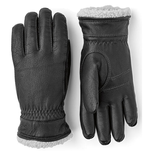 Black Hestra Men's Deerskin Leather Gloves Primaloft Lining