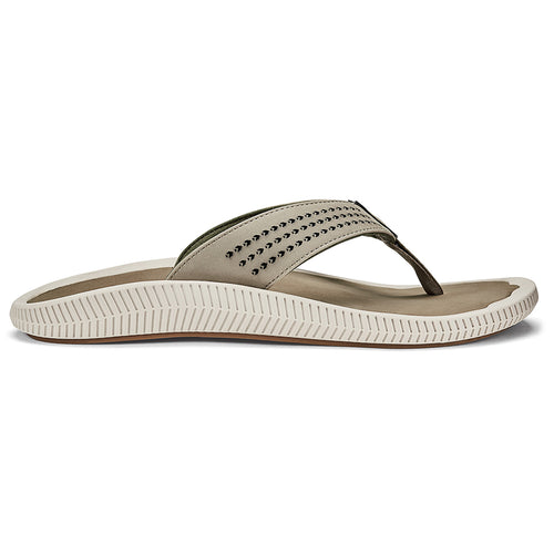 Clay Beige With White Sole Olukai Men's Ulele Water Resistant Thong Sandal