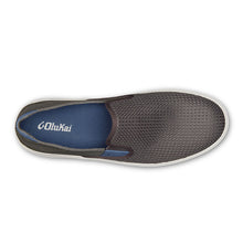 Load image into Gallery viewer, Pavement Grey With White Sole Olukai Men&#39;s Lae&#39;Ahi Mesh  Slip On Beach Sneaker Top View
