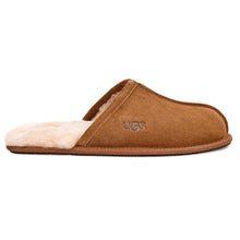 Load image into Gallery viewer, Chestnut Tan UGG Men&#39;s Scuff Suede Slipper Wool Lining Side View

