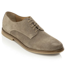 Load image into Gallery viewer, Greyish Brown To Boot New York Men&#39;s Asher Suede Dress Casual Plain Toe Oxford Profile View
