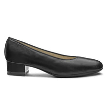 Load image into Gallery viewer, Black Ara Women&#39;s Gabrielle Leather Low Heel Pump Side View
