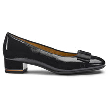 Load image into Gallery viewer, Black Ara Women&#39;s Garnet Lacquered Leather Low Heel Pump Side View
