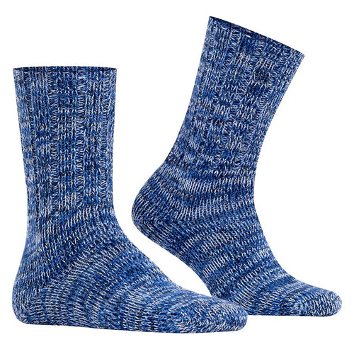 Marine Blue And White Falke Men's Knit Boot Socks