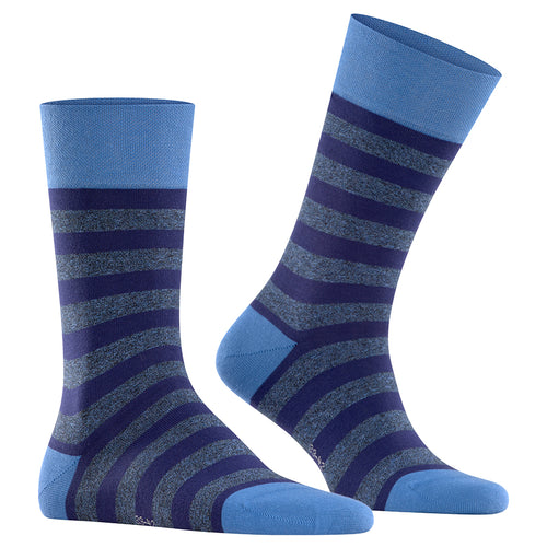 Blue And Purple Striped Falke Men's Sensitive Mapped Line Cotton Socks