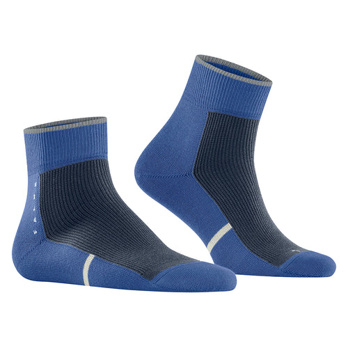 Blue With White And Grey Falke Unisex Versatile SSO Cotton Ankle Socks