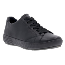 Load image into Gallery viewer, Black Ara Alexandria Casual Leather Sneaker Profile View
