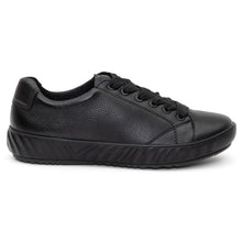 Load image into Gallery viewer, Black Ara Alexandria Casual Leather Sneaker Side View
