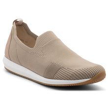 Load image into Gallery viewer, Sand Beige With White Ara Women&#39;s Lenna II Wovenstretch Slip On Sneaker Profile View
