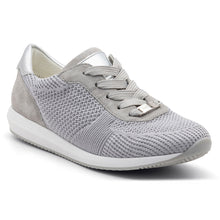 Load image into Gallery viewer, Silver Grey With White Ara Women&#39;s Lilly II Woven Stretch Sneaker Profile View
