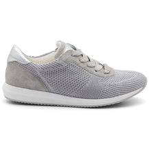 Load image into Gallery viewer, Silver Grey With White Ara Women&#39;s Lilly II Woven Stretch Sneaker Side View
