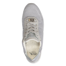 Load image into Gallery viewer, Silver Grey With White Ara Women&#39;s Lilly II Woven Stretch Sneaker Top View
