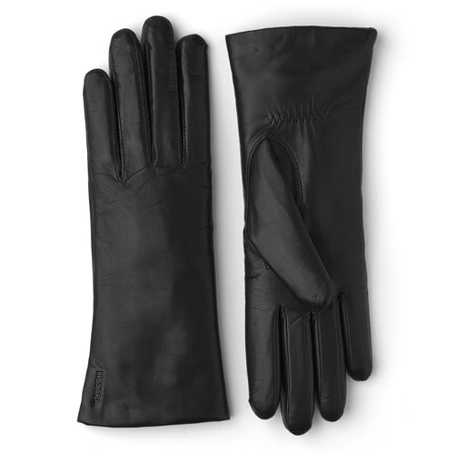 Black Hestra Women's Elisabeth Leather Gloves Wool Lining