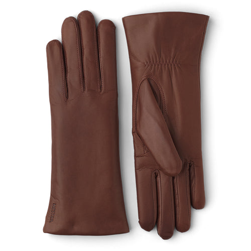 Chestnut Brown Hestra Women's Elisabeth Leather Gloves Wool Lining