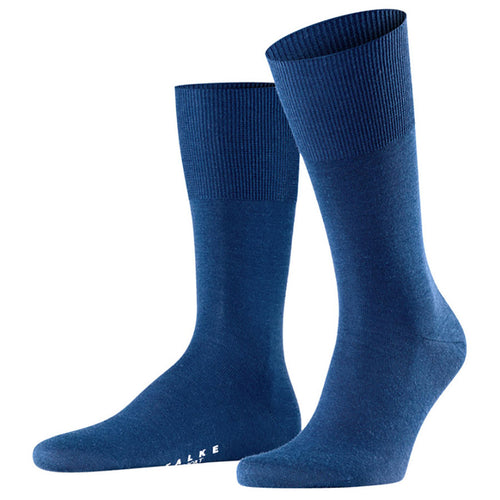 Royal Bright Blue Falke Men's Airport Calf Length Wool Blend Socks