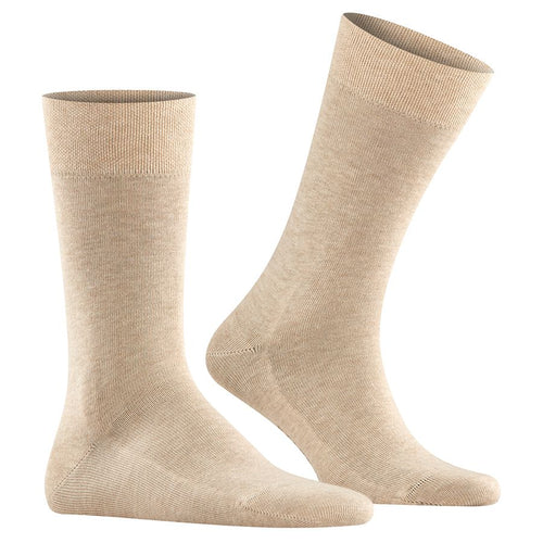 Sand Beige Falke Men's Sensitive London Cotton Calf Socks