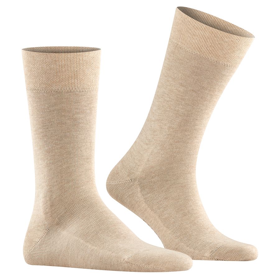Sand Beige Falke Men's Sensitive London Cotton Calf Socks