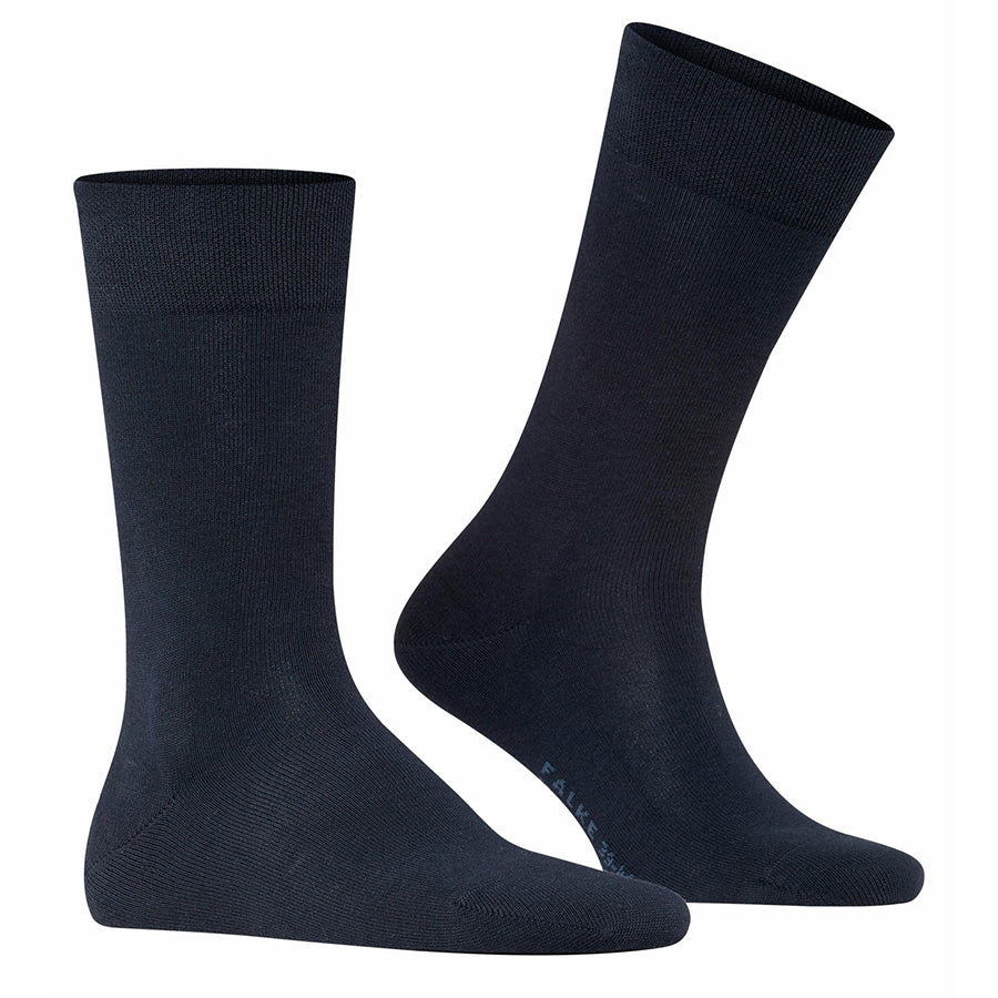 Dark Blue Falke Men's Sensitive London Cotton Calf Socks