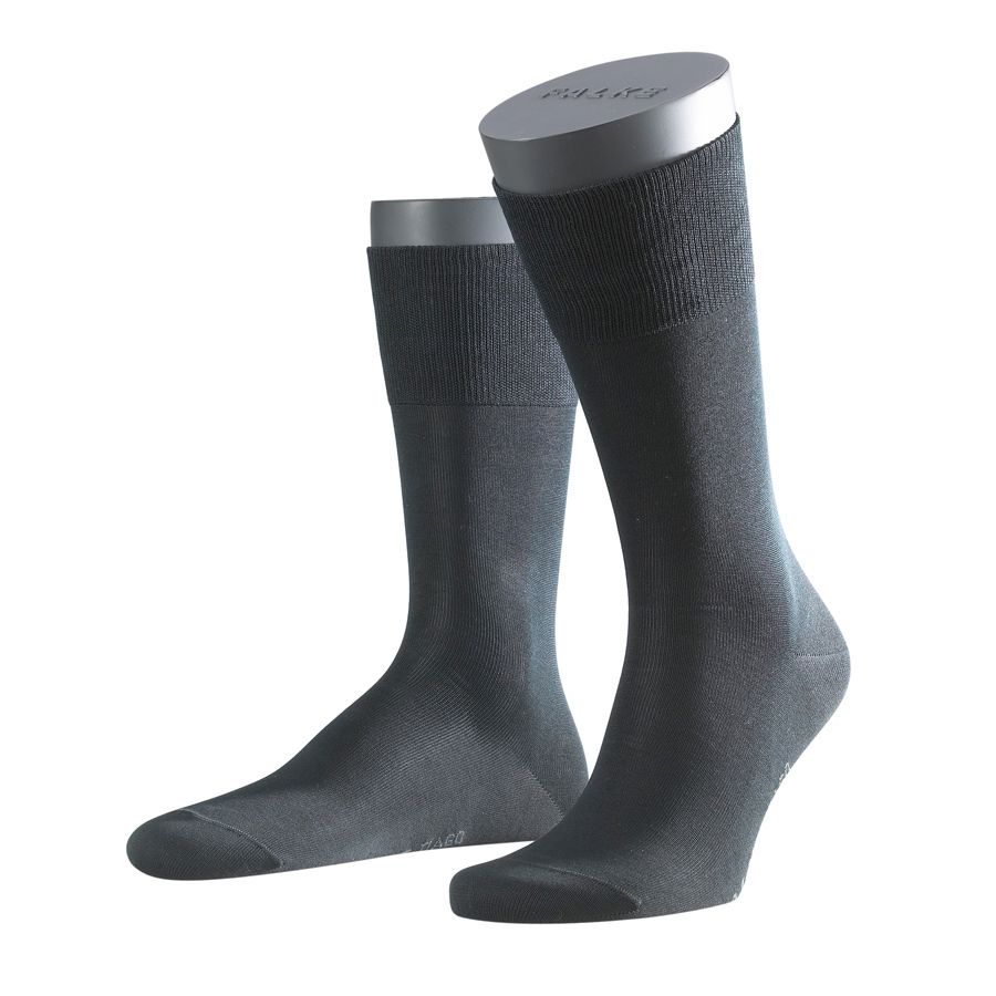 Black Falke Men's Tiago Short Calf Length Cotton Socks
