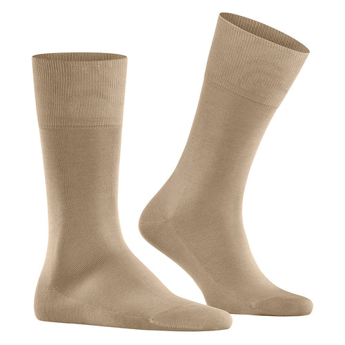 Beige Falke Men's Tiago Cotton Calf Length Socks
