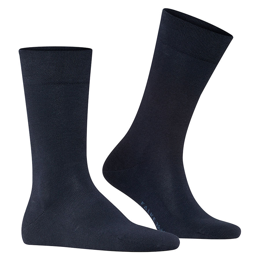 Dark Blue Falke Men's Sensitive London 14616 Cotton Socks Calf Length