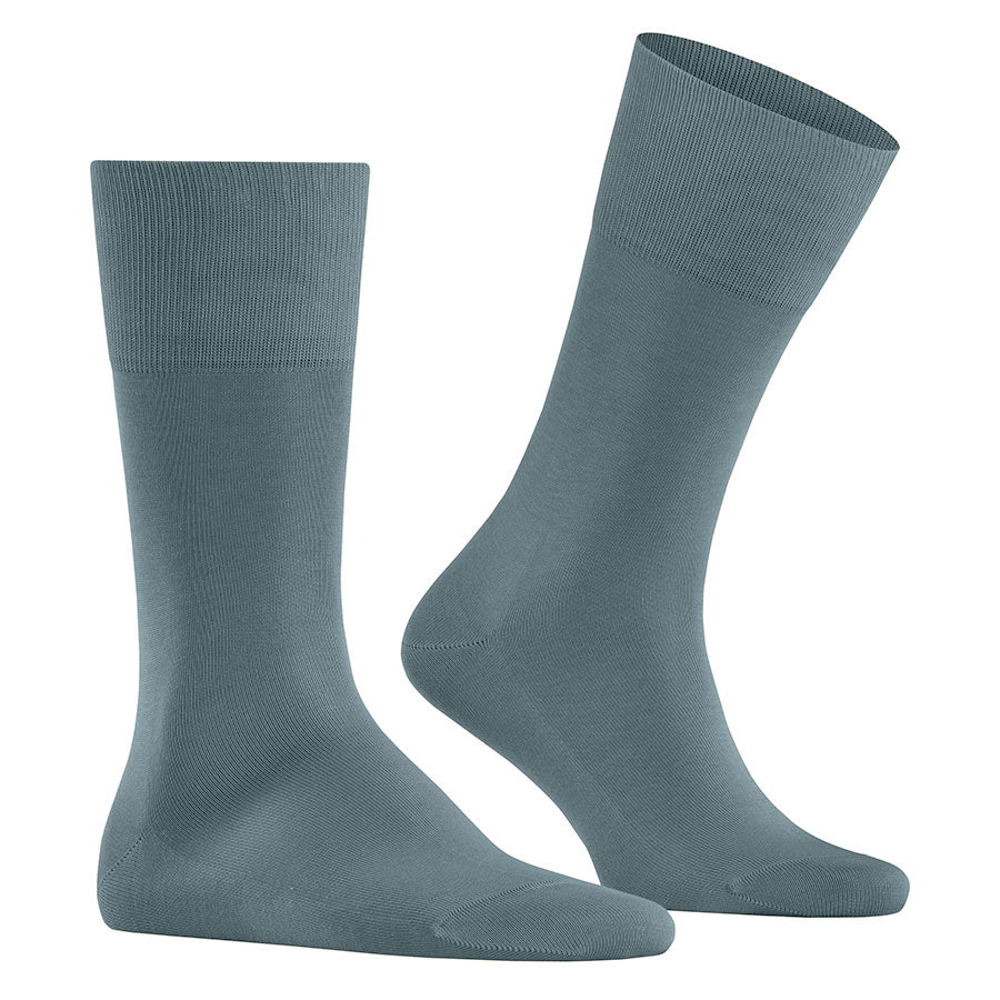 Stone Wash Greyish Blue Falke Men's Tiago City Calf Length Sock