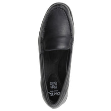Load image into Gallery viewer, Black Ara Women&#39;s Dewitt Leather Dressy Slip On Loafer Top View

