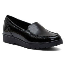 Load image into Gallery viewer, Black Ara Women&#39;s Dewitt Murano Leather Dressy Slip On Loafer Profile View

