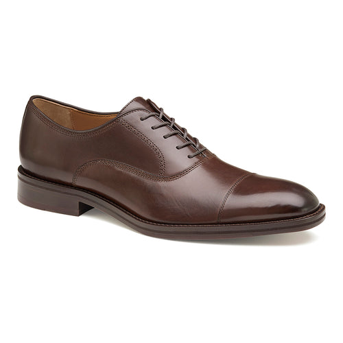 Brown Johnston And Murphy Men's Meade Cap Toe Leather Dress Oxford