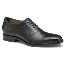 Load image into Gallery viewer, Black Johnston And Murphy Men&#39;s Danridge Cap Toe Leather Dress Casual Oxford Profile View
