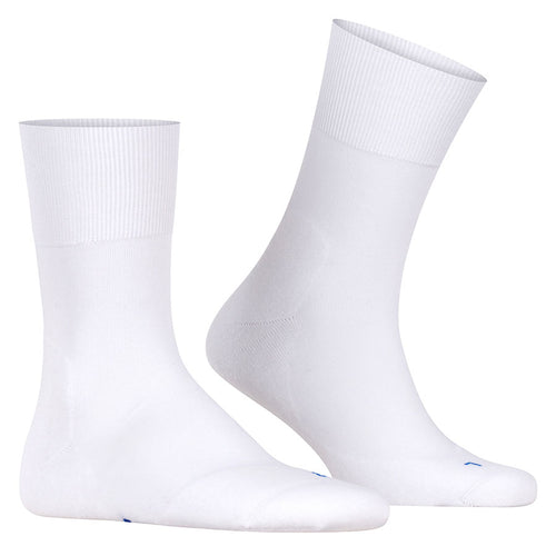 White Falke Unisex Cotton Run Sock Calf Length
