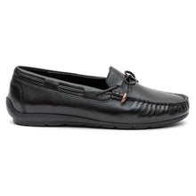 Load image into Gallery viewer, All Black Ara Women&#39;s Amarillo Leather Moccasin Loafer With Tassel Side View
