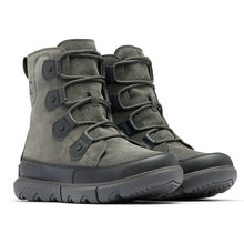 Load image into Gallery viewer, Green With Black Sorel Men&#39;s Explorer Boot Waterproof Suede And Leather Sneaker Combat Boot Profile View
