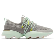 Load image into Gallery viewer, Dove Grey With Green And White Sorel Women&#39;s Kinectic Impact Lace Mesh Trail Sneaker Side View
