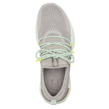 Load image into Gallery viewer, Dove Grey With Green And White Sorel Women&#39;s Kinectic Impact Lace Mesh Trail Sneaker Top View
