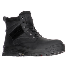 Load image into Gallery viewer, Black Pajar Women&#39;s Waterproof Leather With Suede And Nylon Winter Combat Boot Profile View
